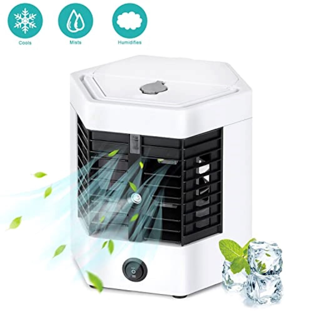 "Arctic Breeze: Mini Air Conditioner, Cooler, and Humidifier - Portable Cooling Fan for Personal Space - Quick & Easy Cooling Solution"