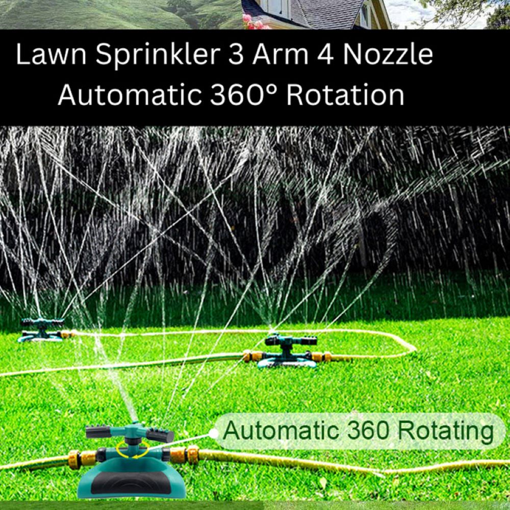 3 Arm Sprinkler for Watering Garden Lawn Yard Irrigation System 360 Degree Sprayer Head Water Saving Device…